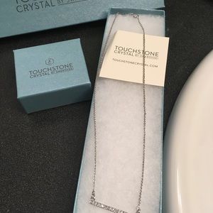 Swarovski crystal bar necklace and ring size 6